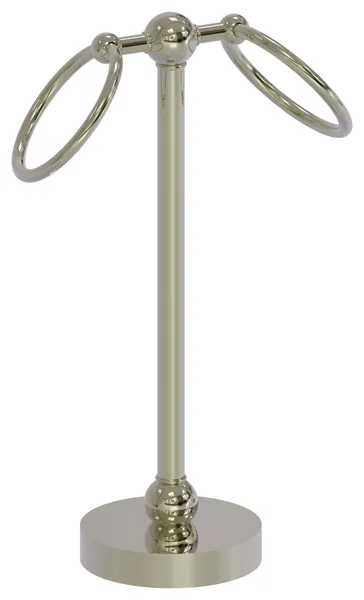 Vanity Top 2 Ring Guest Towel Holder, Polished Nickel