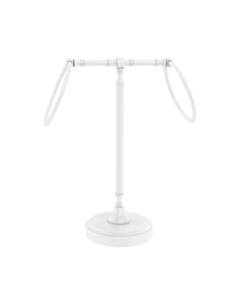 Vanity Top 2 Towel Ring Guest Towel Holder, Matte White