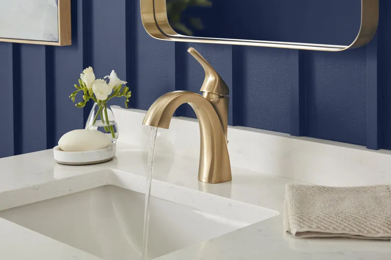 Vaughn Single Handle Lavatory Faucet w/ Metal Pop-Up Drain Chrome, Brushed Bronze