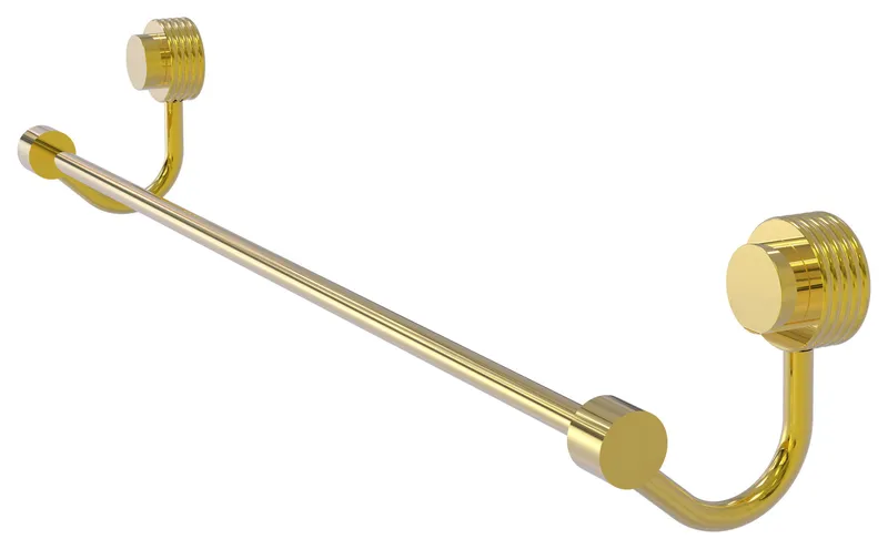 Venus 24" Towel Bar With Groovy Accent, Polished Brass