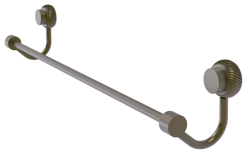 Venus 24" Towel Bar With Twist Accent, Antique Brass