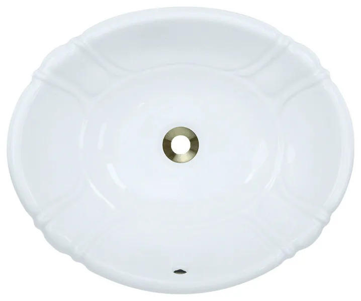 Vessel Drop-In Porcelain Sink, White