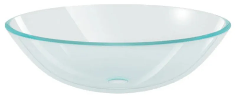 vidaXL Basin Round Wash Vanity Sink Small Wash Basin Tempered Glass Transparent