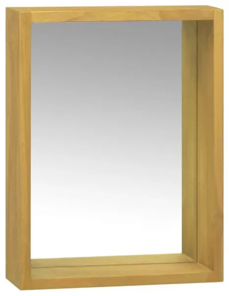 vidaXL Mirror Cabinet Natural Solid teak wood, glass Medium