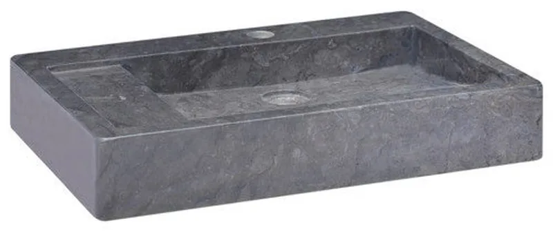 vidaXL Sink Black Marble Home Bathroom Sink Wash Bowl Natural Stone Basin