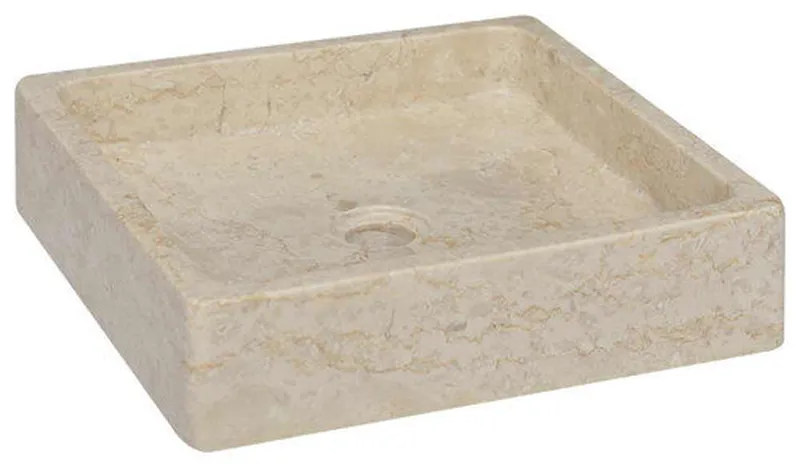 vidaXL Wash Basin Square Vanity Sink Small Wash Basin Bathroom Sink Marble