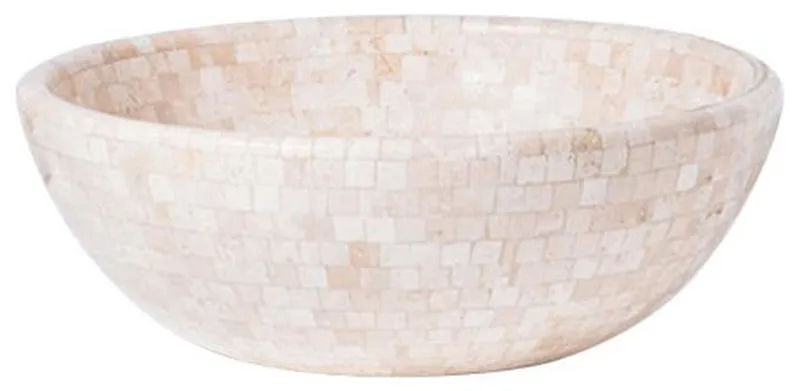 Vigillini Natural Stone Mosaic Luxury Vessel Sink, Beige