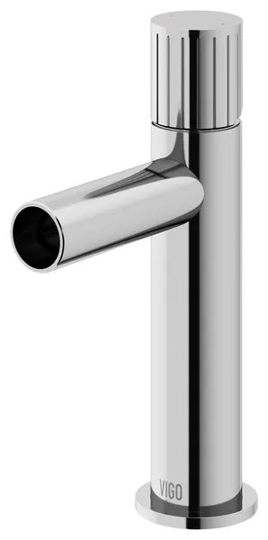 VIGO Ashford 8" H Single Handle Single Hole Bathroom Faucet, Chrome, Without Extras