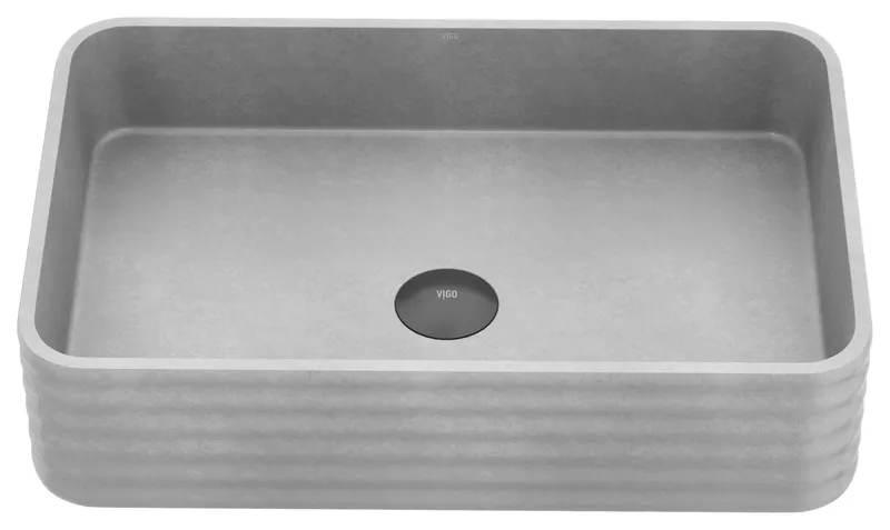 VIGO Cadman 21"L x 14"W x 5"H Concreto Stone Rectangular Bathroom Vessel Sink