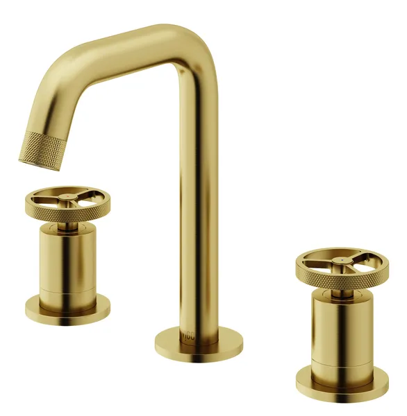 VIGO Cass 8" H 2-Handle Widespread Bathroom Faucet, Matte Brushed Gold