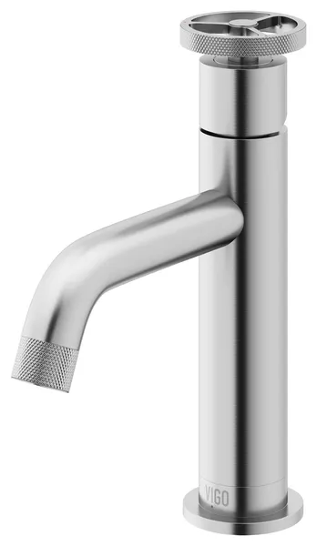 VIGO Cass 8" H Single Handle Single Hole Bathroom Faucet, Brushed Nickel, Without Extras