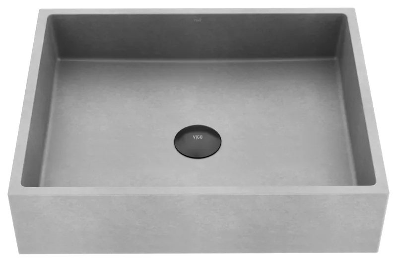 VIGO Coca 19"L x 15"W x 5"H Concreto Stone Rectangular Bathroom Vessel Sink