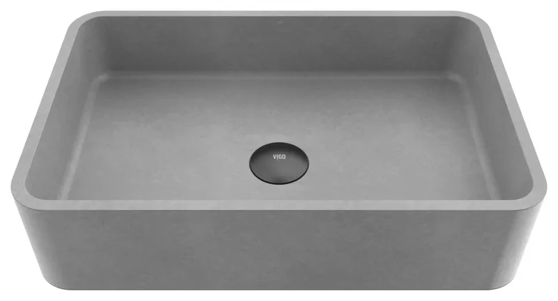 VIGO Cordoba 20"L x 13"W x 5"H Concreto Stone Rectangular Bathroom Vessel Sink