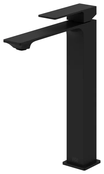 VIGO Dunn 11" H Single Handle Single Hole Bathroom Vessel Faucet, Matte Black