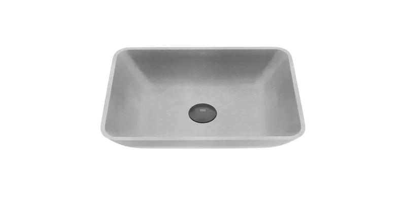 VIGO Duomo 18"L x 13"W x 4"H Concreto Stone Rectangular Bathroom Vessel Sink