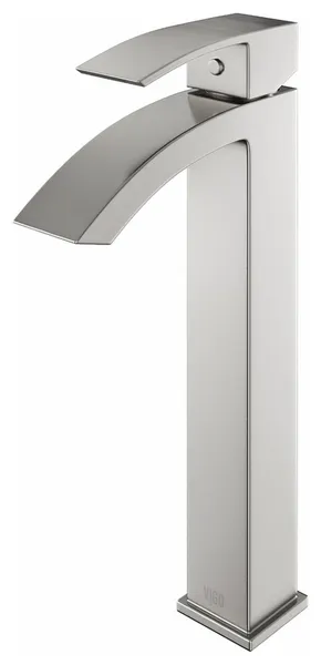 VIGO Duris 12" H Single Handle Single Hole Bathroom Vessel Faucet, Brushed Nickel