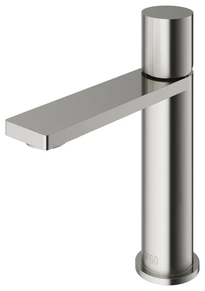 VIGO Halsey 8" H Single Handle Single Hole Bathroom Faucet, Brushed Nickel, Without Extras