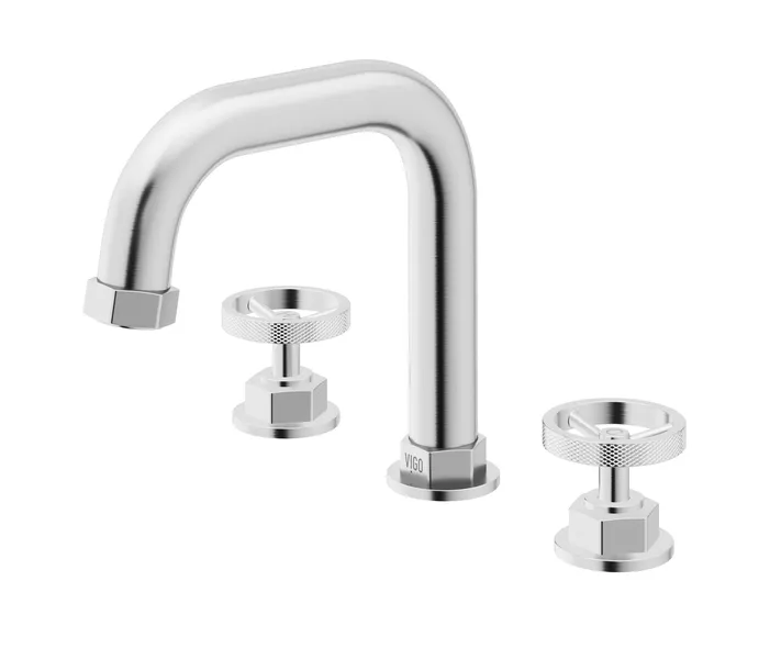 VIGO Hart 7" H 2-Handle Widespread Bathroom Faucet, Brushed Nickel