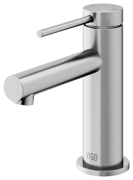 VIGO Jewel 6" H Single Handle Single Hole Bathroom Faucet, Brushed Nickel