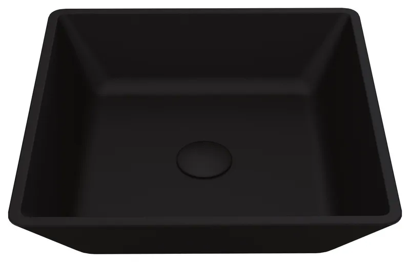 VIGO Roma 16"L x 16"W x 4"H Glass Square Vessel Bathroom Sink in MatteShell