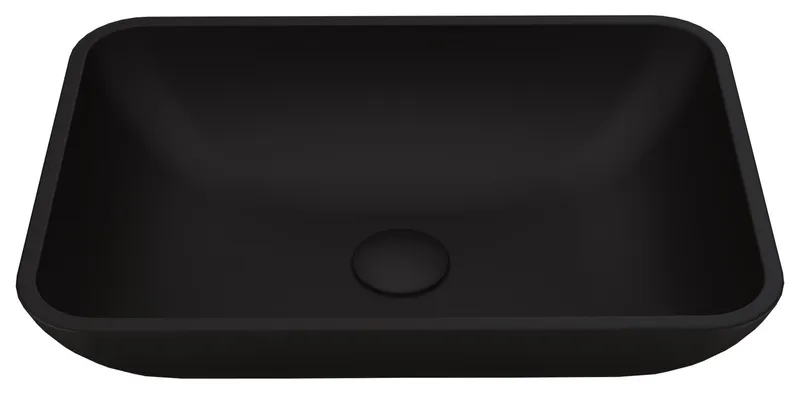 VIGO Sottile 18"L x 13"W x 4"H Glass Rectangular Vessel Bathroom Sink, Black