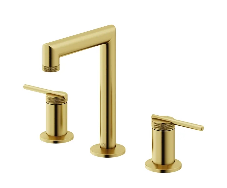 VIGO Sterling 7" H 2-Handle Widespread Bathroom Faucet, Matte Brushed Gold