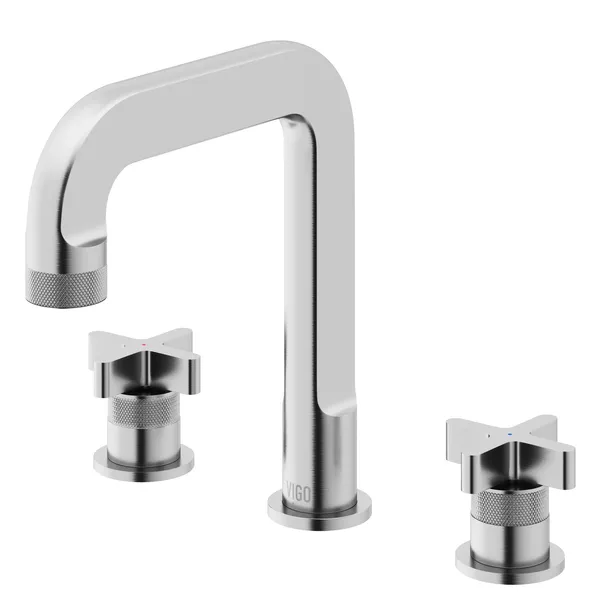 Vigo VG01302 Wythe 1.2 GPM 9" H Double Handle Widespread Bathroom - Brushed