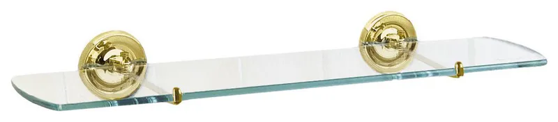 Villa Bathroom Glass Shelf Polished Brass