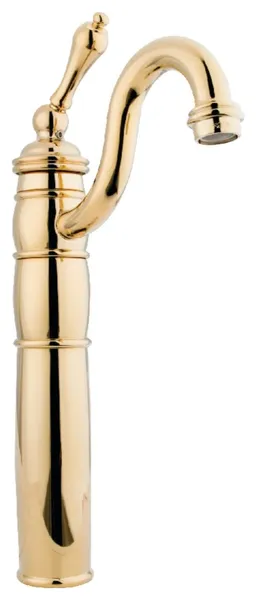 Vintage Tall Vessel Sink Faucet with Unique Single Handle & High Spout, Brass