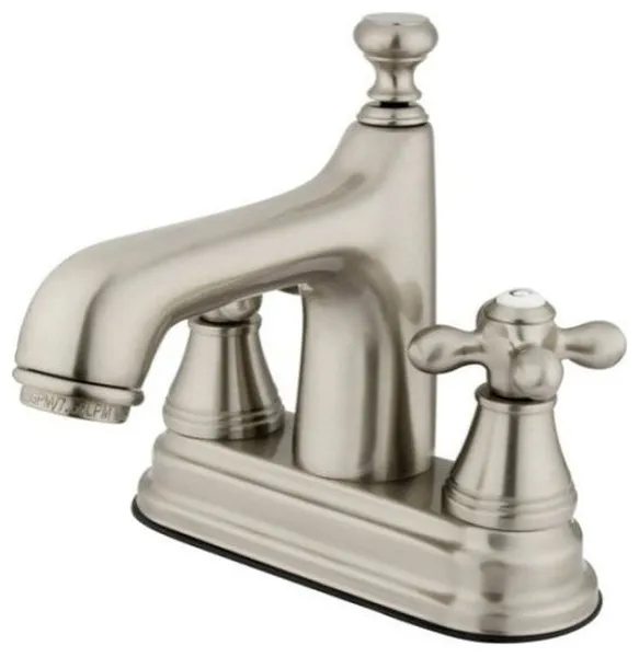 Vintage Two Handle 4" Centerset Lavatory Faucet with Brass Pop-up