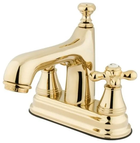 Vintage Two Handle 4" Centerset Lavatory Faucet with Brass Pop-up