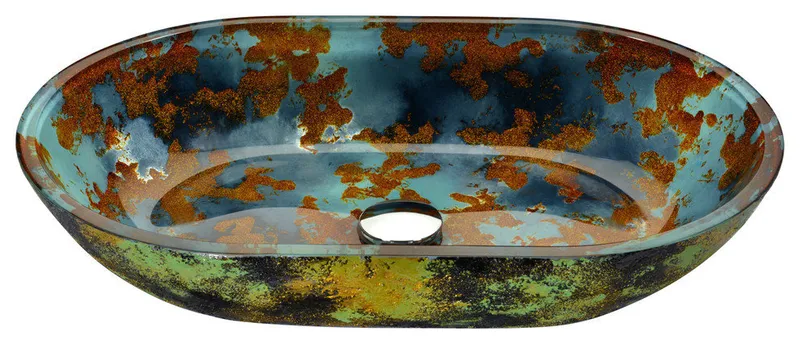 Voce Series Vessel Sink, Impasto Blue