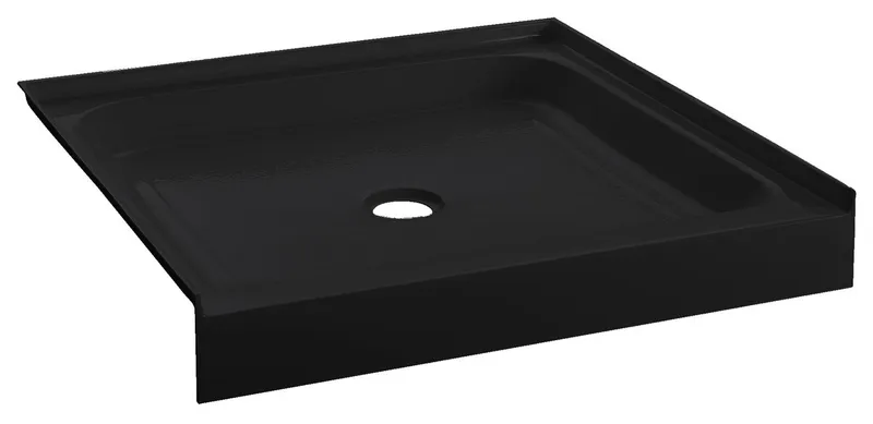 Voltaire 36 x 36 Acrylic Black, Single-Threshold, Center Drain, Shower Base