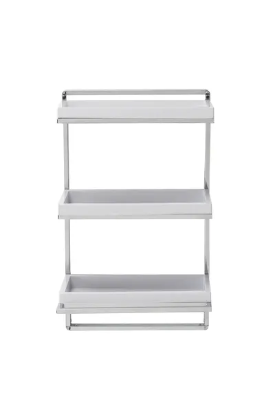 Wall Mount 3-Tier Bathroom Shelf With Towel Bar and Removable Trays
