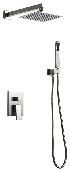 Wall Mount Shower System, Handheld Shower Pressure Balance, Brushed Nickel, 8"