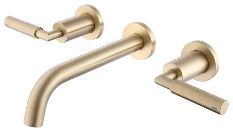 Wall Mounted Dual Handles Bathroom Faucet-Includes Rough-in Valve