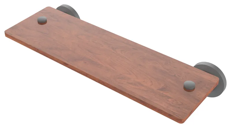 Washington Square 16" Solid Wood Shelf, Matte Gray