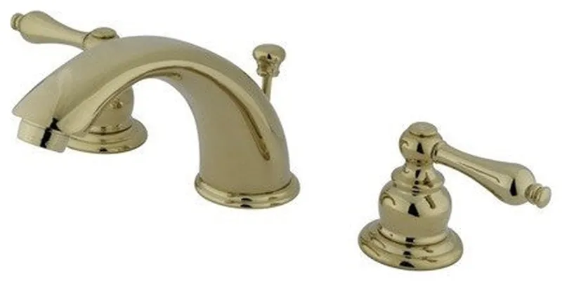 Water Saving Victorian Widespread Lavatory Faucet, Polished Brass