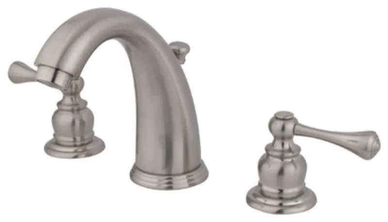 Water Saving Vintage Widespread Lavatory Faucet, Satin Nickel