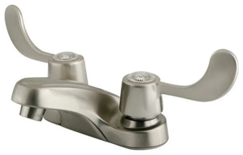 Water Saving Vista Centerset Lavatory Faucet,Blade Handles,Satin Nickel