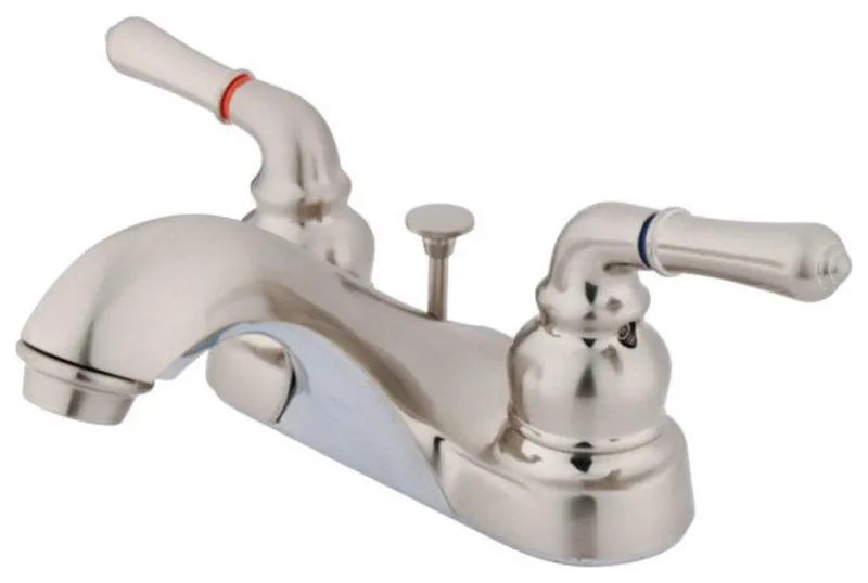 Water Saving Windsor Centerset Lavatory Faucet,Brass Pop-Up,Satin Nickel