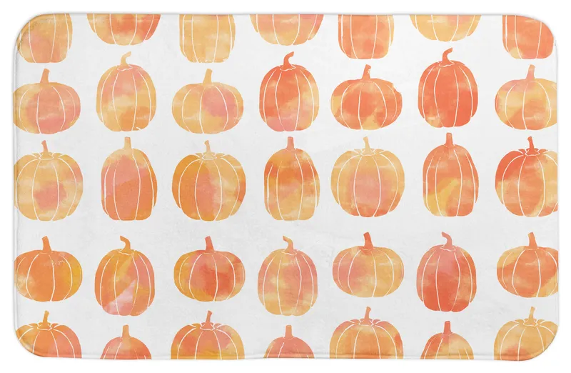 Watercolor Pumpkins 34x21 Bath Mat