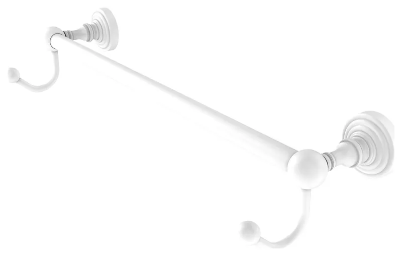 Waverly Place 24" Towel Bar and Integrated Hooks, Matte White
