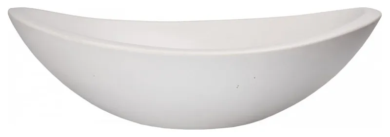 White Concrete Canoe Vessel Sink for Bathroom, 18 X 14