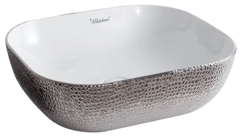 Whitehaus WH71302-F21 Ceramic Sink w/ Embossed Exterior And Smooth Interior