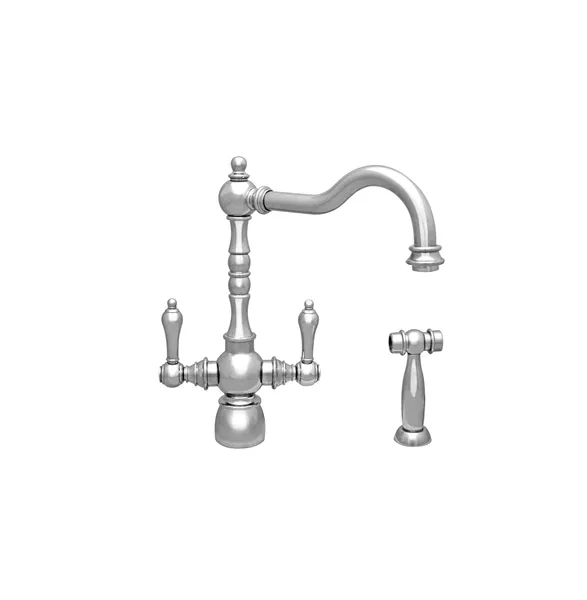 Whitehaus WHEG-34654-C Englishhaus Dual Lever Handle Faucet with Side Spray
