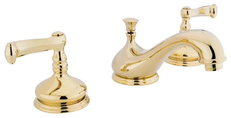 Widespread Bathroom Faucet with ADA Lever Handles & Pop-Up Drain Set, Brass