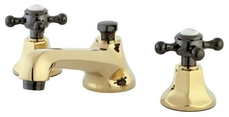 widespread faucet brass pop-up drain polished brass finish NS4466BX