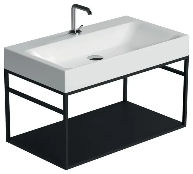 WS Bath Collections 3533+9250.31 Cento 31-1/2" Rectangular Brass - Glossy White