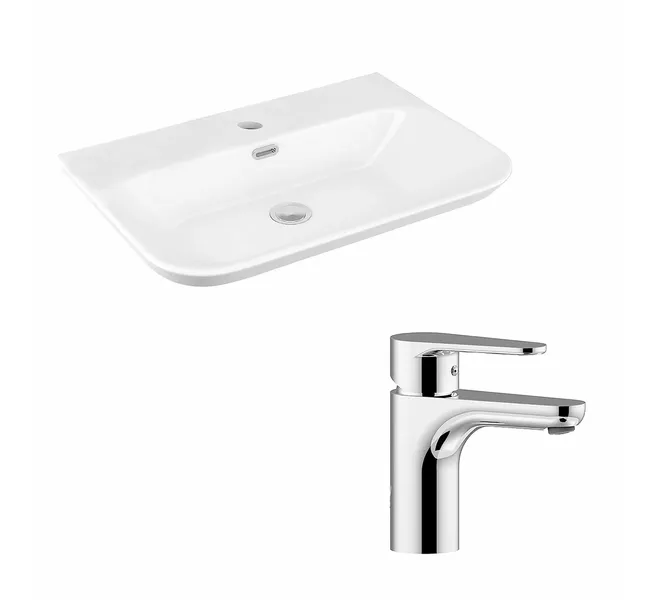 WS Bath Collections Edge 4365.01+GR 071 Edge 26-3/10" Vessel - White / Polished
